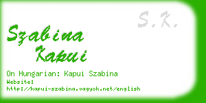 szabina kapui business card
